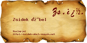 Zsidek Ábel névjegykártya