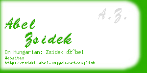 abel zsidek business card